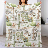 Wildlife Adventure Name Custom Blanket